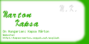 marton kapsa business card