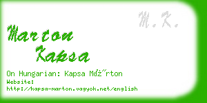 marton kapsa business card